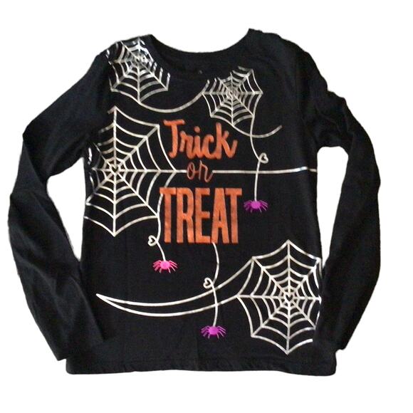 Halloween Trick or Treat Long Sleeve Top Sz L 10-12 - Picture 1 of 4